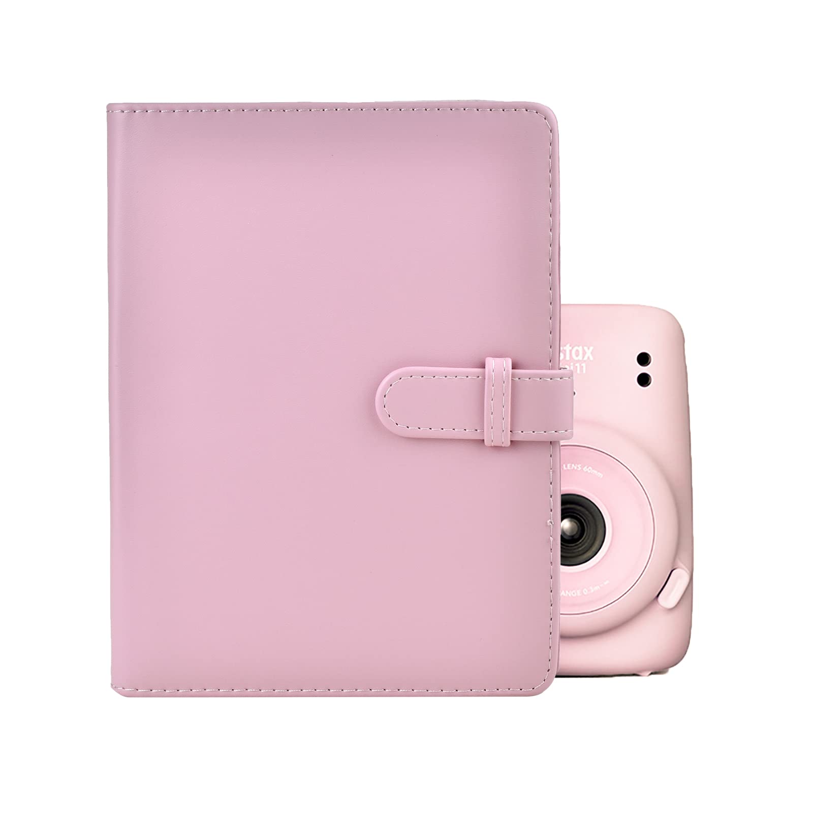MUZIRI KINOKOO 256 Pockets Photo Album for 3-inch Film Fuji Instax Mini EVO/Mini 12/11/9/8/7+/25/90 Camera Photo PU Leather Album Pink