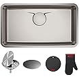 KRAUS Dex 33-inch Undermount 16 Gauge Stainless Steel Single Bowl Kitchen Sink, KD1US33B