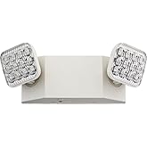 Lithonia Lighting Basics LED Emergency Light, Emergency Lighting with Dual Adjustable LED Lamp Heads, Wall Mount, Damp Location Rated, 90-Minute Backup, 120/277V, White (EU2C M6)