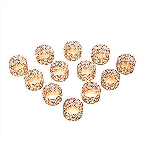 VINCIGANT Pack of 12 Gold Tea Light Candle Holders for Wedding Home Table Centerpiece Decor