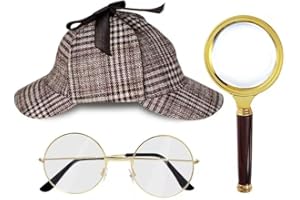 HOVEOX Detective Costume Accessory Set - Hat, Dress Up Costume, Prop for Halloween