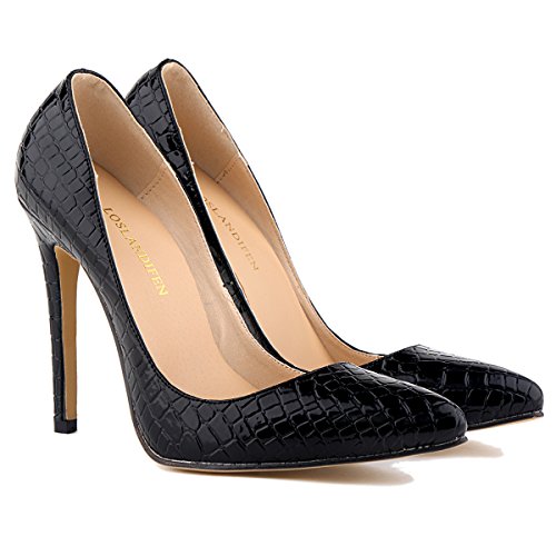 Loslandifen Womens Shoes Closed Toe High Heels Womens Pointed Slender Stiletto Pumps (35 M EU/5 B(M) US, Black)