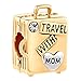Lifequeen Travel with Mom Charms Suitcase Charm Beads for Snake Chain Bracelets (Gold Plated)