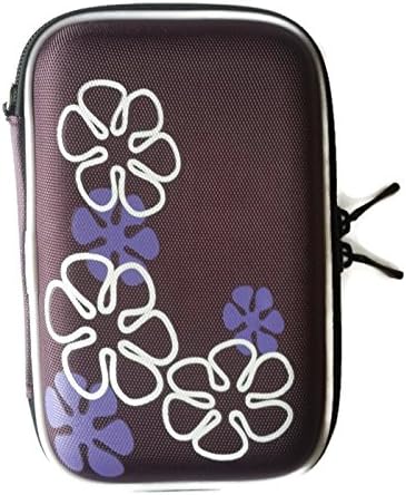 Portable Hard Drive Case - Purple color with flower pattern