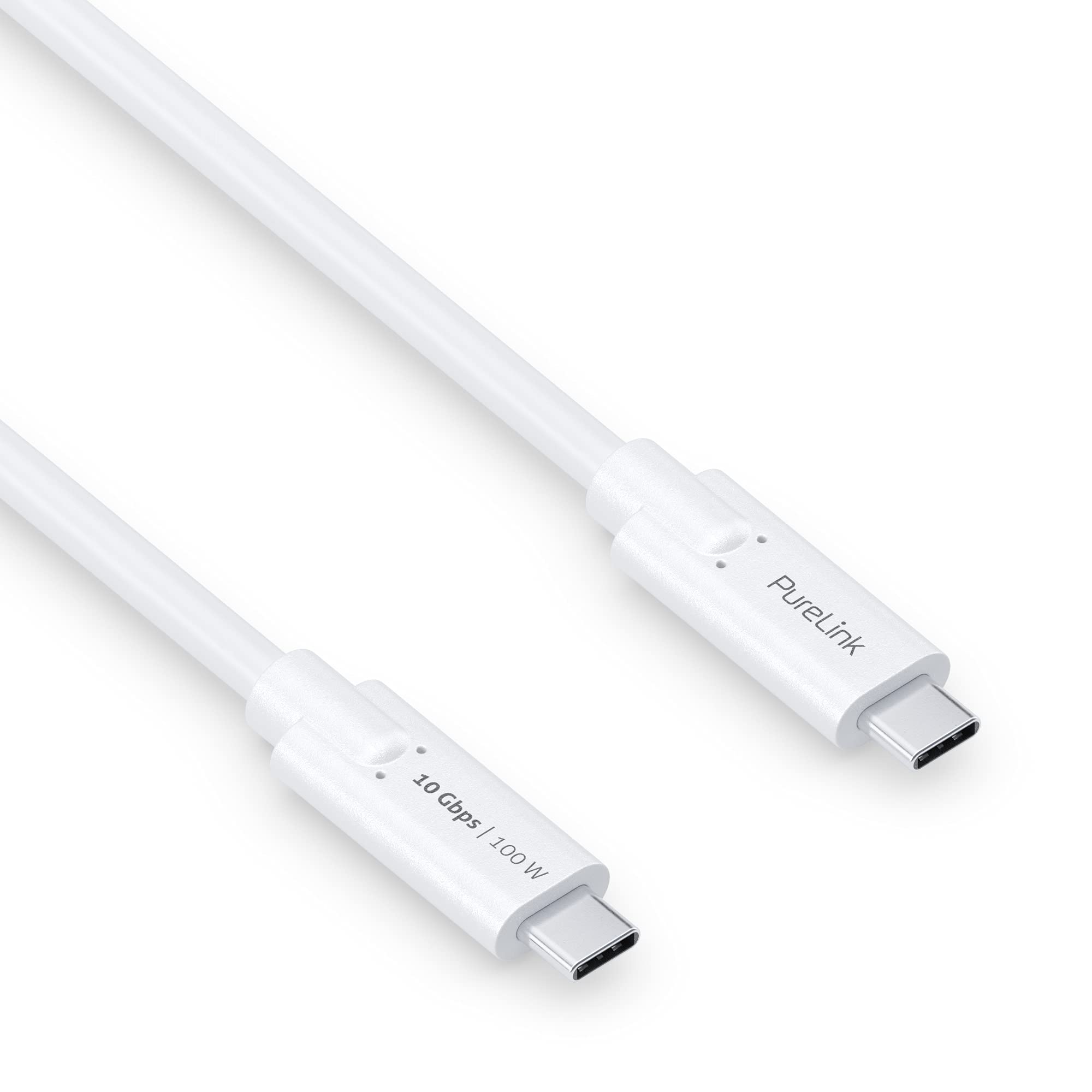 PureLink USB-C to USB-C Cable, USB 3.1 Gen 2 with Data Transfer 10Gbps, White, 1m