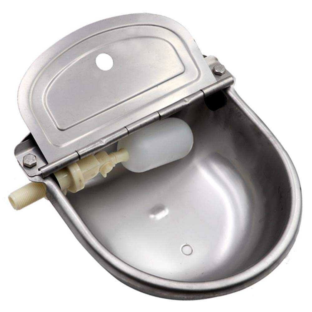 Automatic Waterer Cattle Water Bowls with Drain Hole, Stainless Steel Drinker for Sheep Goat Horse Dog Water Bowl Trough