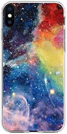 Case for iPhone Xs TPU & Protector for iPhone 10 & MUQR Flexible Gel Silicone Slim Drop Proof Protection Cover Compatible for iPhone Xs(10S) & X(10) & Nebula Galaxy Design