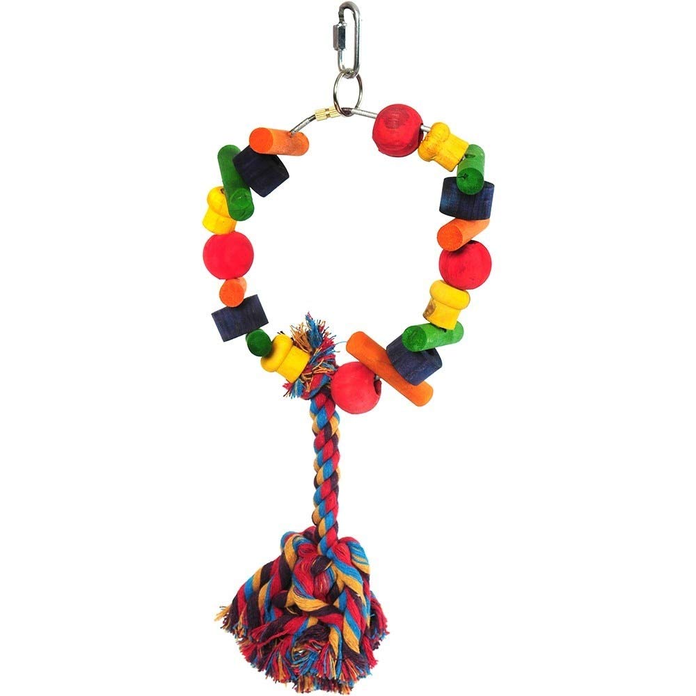 Happy Pet The Bird House Parrot Cartwheel Toy Durable Hanging Swinging Climbing Perch Fun Interactive Exercise Playing Cage Cockatiel Accessory