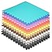 We Sell Mats Multi Color 36 Sq Ft (9 assorted tiles + borders) Foam Interlocking Anti-fatigue Exercise Gym Floor Square Trade Show Tiles