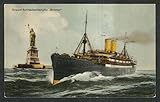 Double Screw Steamer Bremen at Statue of Liberty NY postcard 1911