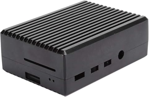 Para la carcasa Raspberry Pi, carcasa de refrigeración pasiva para accesorios de computadora de aleación de aluminio y metal Raspberry Pi 4B, con USB, puerto Ethernet, audio, interfaz multimedia Micro