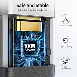 For Thunderbolt 4 Cable 40Gbps 2 in 1 USB C Cable