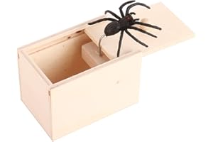 Prank Spiders Box Scare Trick Wood Gag Gift Accessory Portable for Friend and Family Funny At Parties Supplies Scare Box Toy