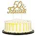 PALASASA Gold Glitter 50 & Fabulous Cake Topper, Wedding, Birthday, Anniversary, Party Cupcake Topper Decoration