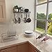 ZESPROKA FBA_JW-SL5E-AJVR Kitchen Wall Pot Pan Rack,with 10 Hooks,Black