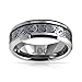 Bling Jewelry Blue Silver Tone Celtic Knot Dragon Inlay Couples Titanium Wedding Band Rings for Men for Women Comfort Fit 8MM