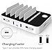 Charging Station - 5-Port USB Charging Dock With Fixed Dividers and Type-C Charge Port for iPhone 5,6,7,8, iPad, 12-inch MacBooks,Samsung Galaxy, Androids, Tablets & More【Type-C Cable provided】