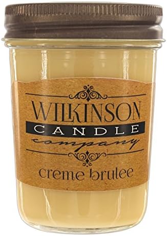 Wilkinson Candle Co. Small 8 Ounce Jam Jar Soy-Lotion Candle (Crème Brûlée)