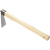M METERXITY Heavy Duty Narrow Hoe, 15 Inches Stainless Steel Mattock with Garden Hoe for Digging, Weeding, and Planting, Gardening Tool with Wooden Handle