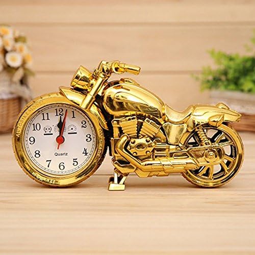 Jet Motorcycle Motorbike Bike Moto Alarm Clock Desktop Despertadores Table Bedside Relojes Bedroom Decor (Gold)