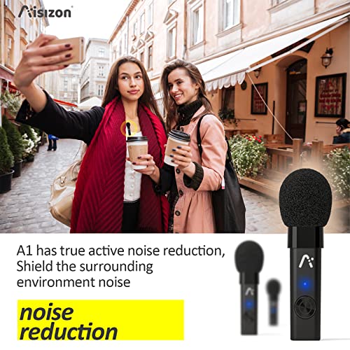 Wireless mic,Wireless Lavalier Microphone(Aisizon A1) for iPhone/iPad,Android,Lapel Clipon