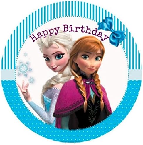 Disney's Frozen Happy Birthday with Anna and Elsa - Edible Image Cupcake Toppers - Set of 15 Precut - 2" Round