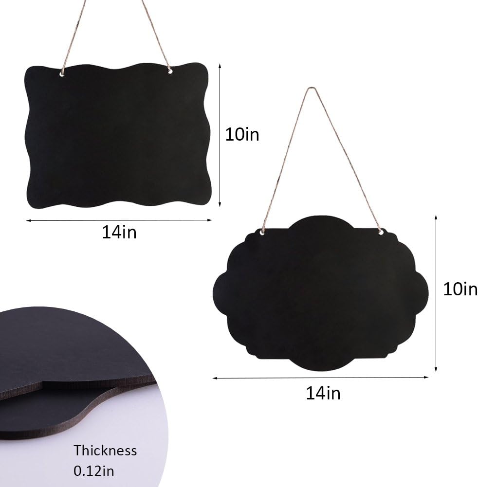 AUSTOR Chalkboard Sign 8x10 Inch Double Sided Erasable Message Board with Hanging Strings, 2 Shapes x 2, 4 Pack : Office Products