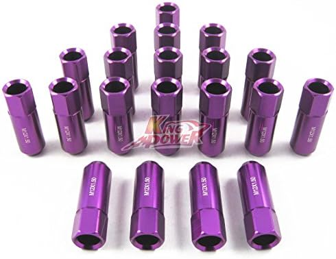 NEW Model 2017 20 PURPLE 60MM ALUMINUM EXTENDED TUNER LUG NUTS LUGS FOR WHEELS/RIMS M12X1.5 PR