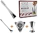 BTipsy Professional Cocktail Bar Tool Set - Premium Quality Stainless Steel - Contains Muddler, Strainer, Double Jigger and Mixing Spoon - Everything You Need for a Perfect Drink - 3 Years Guarantee
