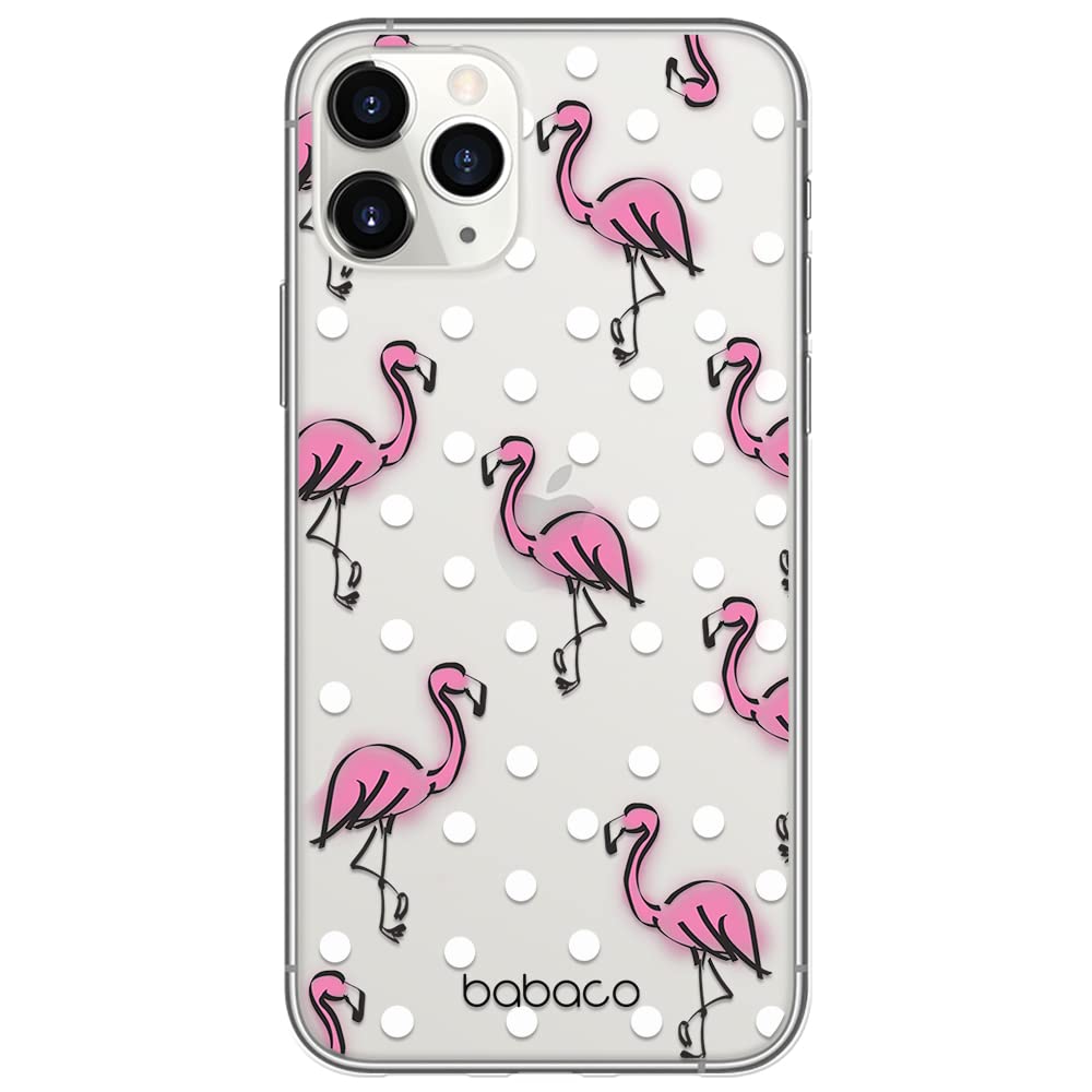 Babaco ERT GROUP mobile phone case for Apple Iphone 11 PRO MAX original and officially Licensed pattern Flamingo 003 optimally adapted to the shape of the mobile phone, partially transparent