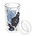 Cypress Home Bella Blue Double Wall Glass Travel Coffee Cup with Lid