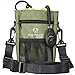 Dog Clicker Treat Walking Training Pouch Bag Bonus Clicker Trainer - Built-in Double Poop Bag Dispenser, Drawstring Closure - Carries Balls, Toys, Treats - 3 Ways to Wear - Olive Green