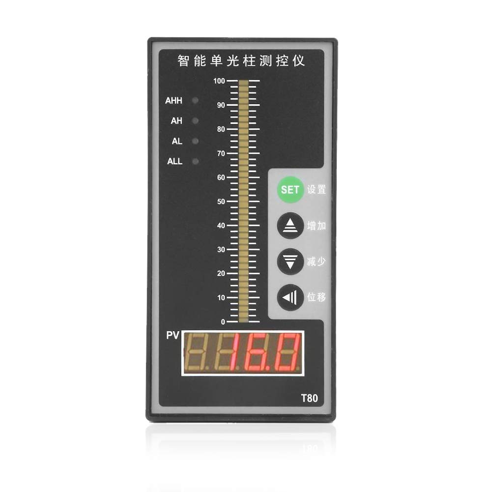 Bewinner T80 Level Meter Sensor, Intelligent Pressure Contorller Light Column Display 4-20MA Level Transmitter, Liquid Measuring Medium, Cooperate with Digital Display Output Instructions