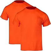 Sicalobo High Visibility T-Shirts 2 Pack for Men,Hi Vis Breathable Short Sleeve Pocket Shirts Color Enhanced