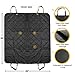 Dog Car Seat Cover - Black Waterproof Non Slip Padded Quilted Protector with Seat Anchors and Heat Straps