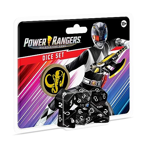 Renegade Game Studios Power Rangers RPG Dice Set – Black 8-Piece Polyhedral Dic…