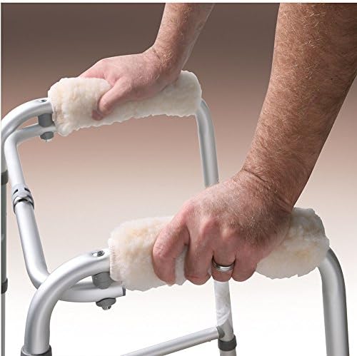 White Sherpa Fleece Walker Hand Grips