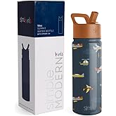 Simple Modern Kids Summit Water Bottle with Straw Lid | 18oz Stainless Steel Cup Insulated Tumbler for Toddlers, School | Wheels Up