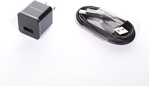 Samsung OEM 1.0A Original Home Wall AC Travel Charger Adapter with USB Data Sync Charge Cable for Samsung Galaxy Note i717