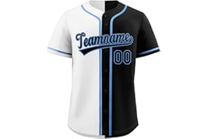 Custom Split Baseball Jersey Button Down Shirt Sports Personalized Stitched Name Number for Men/Women/Boy
