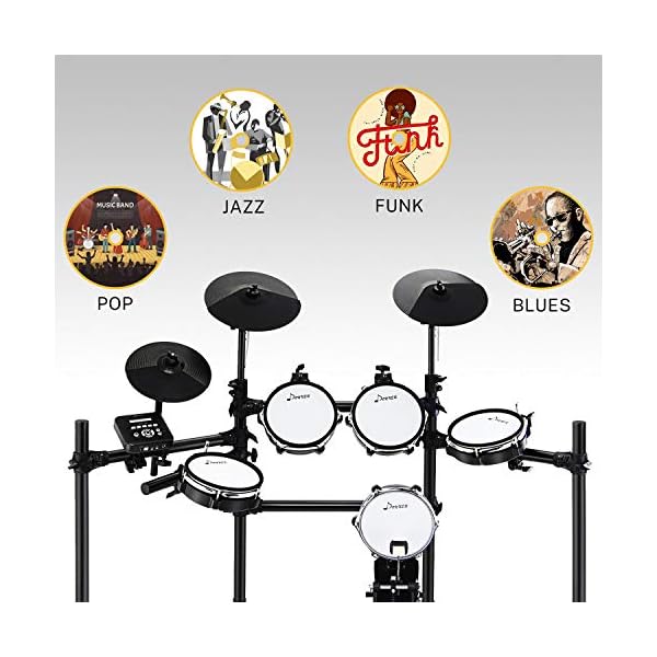 Donner-DED-200-Electric-Drum-Set-Electronic-Kit-with-Mesh-Head-8-Piece-Drum-Throne-Sticks-Headphone-and-Audio-Cable-Included-More-Stable-Iron-Metal-Support-Set Donner-DED-200-Electric-Drum-Set-Electronic-Kit-with-Mesh-Head-8-Piece-Drum-Throne-Sticks-Headphone-and-Audio-Cable-Included-More-Stable-Iron-Metal-Support-Set