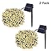 POTIVE 2 Pack Each 200 LED Solar Christmas Lights Outdoor, 75.5 Ft Warm White Solar Outdoor String Lights, 8 Modes Solar String Light for Outside Christmas Tree Garden Patio Tree Valentines