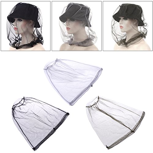 ULKEME Head Face Protector Mosquito Bee Insect Mesh Fishing Hunting Net Hat Mask Caps (Light Gray)