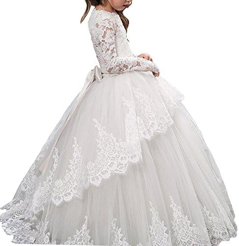 Mulanbridal Lace Toddler Pageant Flower Girls Dresses First Communion Dress Style3White Child10