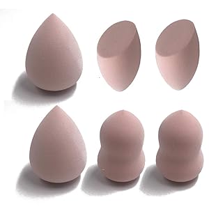 WUYAN Makeup Sponge Set Blender Beauty Foundation Blending Sponge,Flawless for Liquid, Cream, and Powder,Multi-colored Makeup Sponges (Drops of water/Gourd/Skew-cut, Light Pink)