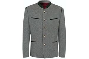 German Bavarian Jacket Austrian Traditional Tyrol Loden Blazer Wool Jacket, Red, Gray, Brown