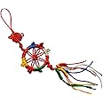 Zzooi Tibetan Buddhism Ornamental Hanging Dharma Wheel Knot for Drive Out Evil Spirits