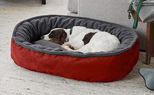 KOZI PET Ultra Soft Ethnic Desingner Polyster Filled Reversable Red and Black Dual Color for Dog and Cat Beds (Export Quality) - Xlarge