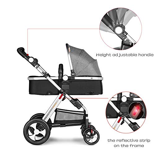travel system with adjustable handle height