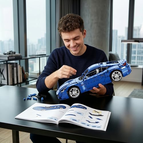 Reobrix Sports Car Building Block Set for Adults, Racing Vehicle 1:8 Building Kit for Adults, 11010, 5480 Pieces, Ages 14+
